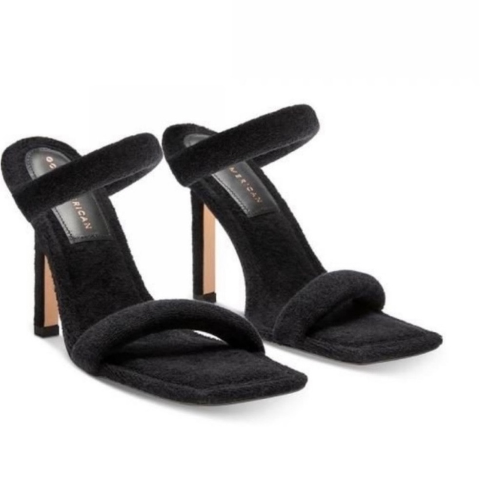 REVOLVE Good American Terry Heel Slip On Women's Size 6.5 Black Ankle